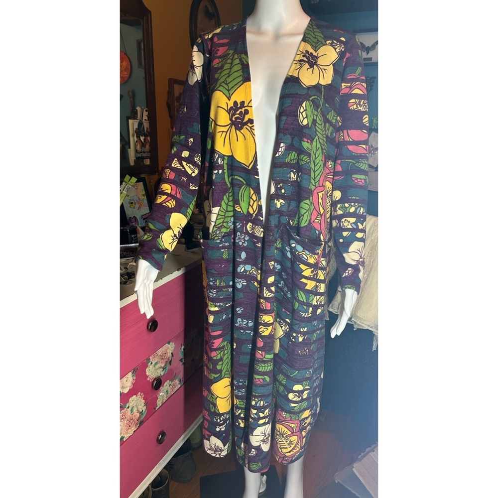 Floral Maxi Cardigan with Pockets